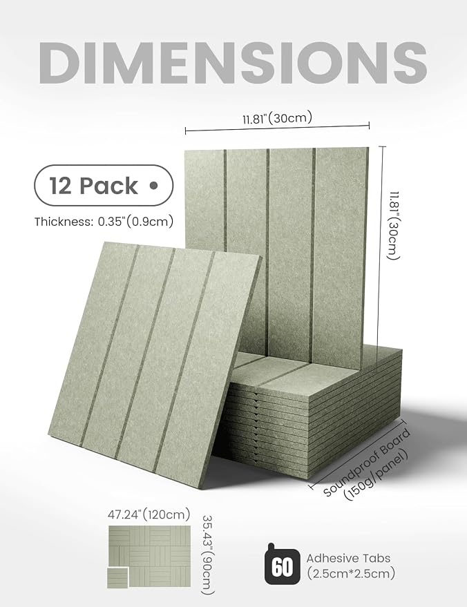 Fluxynara 48" x 36" Large Felt Bulletin Board, Sage | 12 Pack Cork Board Alternative with 60 Safe Adhesive Tabs, Pin Boards for Wall Decor, Home, Office, Classroom,Dorm - Image 2