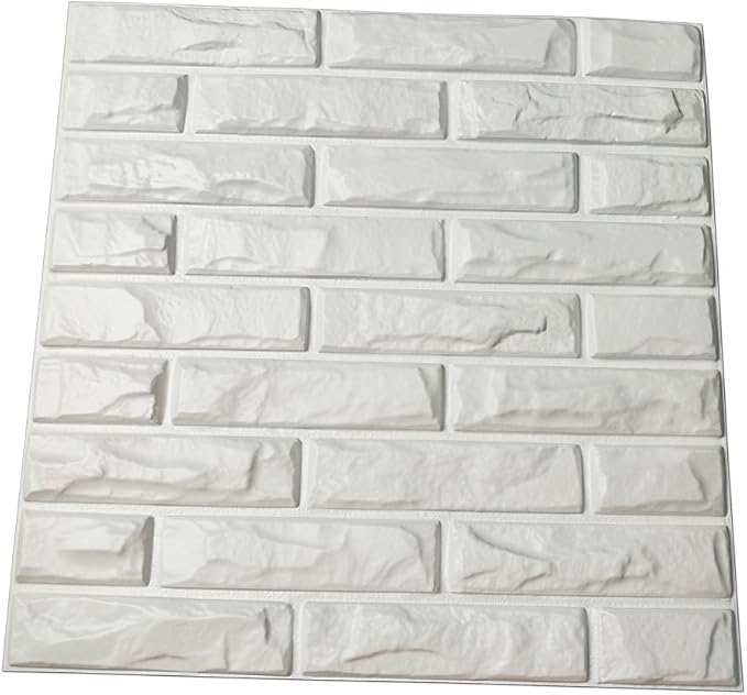 Art3d 19.7" x 19.7" (Pack of 12) Wall Panel Brick, White - Image 3