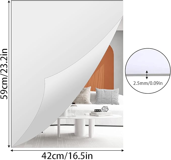 A2 Acrylic Mirror Sheet for Wall, 16.5 x 23.2 x 1Pcs - Image 2