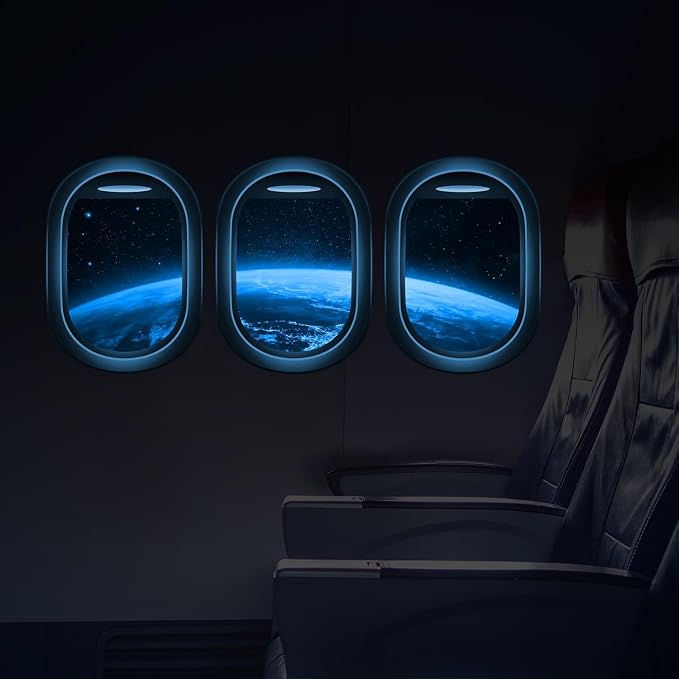 Quanhaigou Glow in The Dark 3D Space Wall Decals, Set of 3 Galaxy Window Stickers for Wall,Planet Themed Room Decor for Kids Boys by Quanhaigou