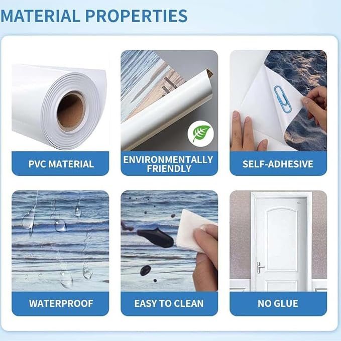 REDAMANCY Red Wildflower Forest Creek Peel and Stick Wall Stickers Vinyl 3D Mural Decals Decor Modern Wallpaper Self-Adhesive, Waterproof, Removable - Image 7