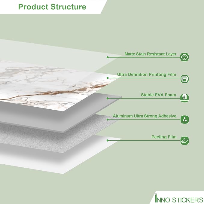 Marble Peel and Stick Waterproof Wall Paneling, 118" x 47" Calacatta Gold Matte Finish Self-Adhesive Backsplash Tile Vinyl Wall Panel for Kitchen Bathroom Wall Decor, Covers 38.75 Sq. Ft. - Image 3
