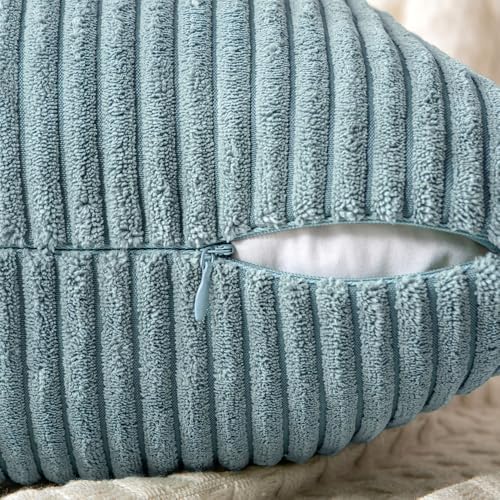 MIULEE Slate Blue Decorative Throw Pillow Covers for Couch 20x20 Inch - Image 3