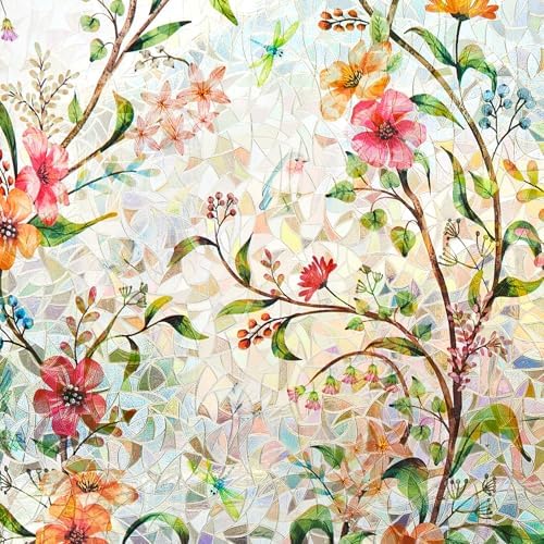 Ranzdn Window Privacy Film, Stained Glass Static Cling, 23.6" x 78.7" by Ranzdn