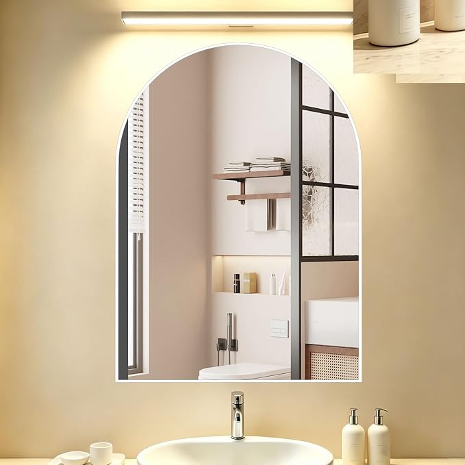 Arched Wall Mirror for Bathroom, 30"x40" Arched Mirror Wall Mounted Mirror with Metal Frame, Gold Vanity Mirror Decor for Mantle, Bedroom, Entryway, Living Room - Image 6