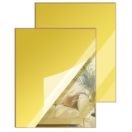 12x16 Inches Gold Mirror Acrylic Sheet – 2 Pcs Reflective Acrylic Panel for DIY Crafts, Home Décor & More (30x40 cm) by SAKRNIC