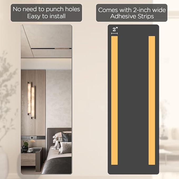 iCAGY Acrylic Full Body Self-Adhesive Shatterproof Mirror - Image 2