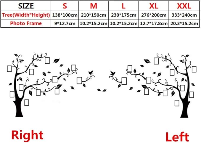 3D Tree Wall Stickers - DIY Photo Frame Tree Wall Decal Family Photo Frame Sticker Murals Wall Decor Living Room Bedroom TV Background Home Decorations (XL:109 * 79in,Silver Left) - Image 4