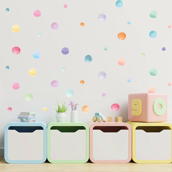 123 Pcs Pastel Polka Dots Wall Stickers, Colorful Round Wall Decal, Peel and Stick Rainbow Wall Stickers, Multicolor Circle Window Clings Decoration for Nursery Wallpaper Kids Bedroom Classroom Wall - Image 2