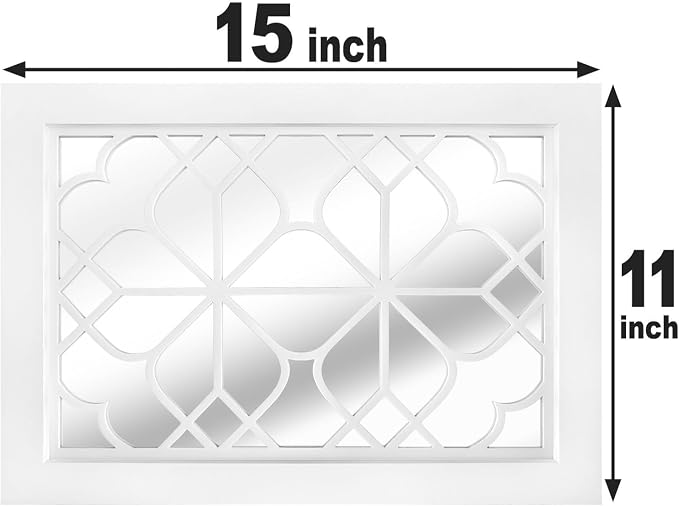 Wocred Set of 2 Rectangular Wall Mirror,White Color Entry Mirror for Bathroom Renovation,Bedrooms,Living Rooms and More(11”x15”) - Image 3