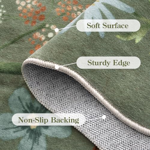 Lahome Floral 9x12 Area Rugs for Living Room Bedroom, Soft Washable Rugs - Image 7