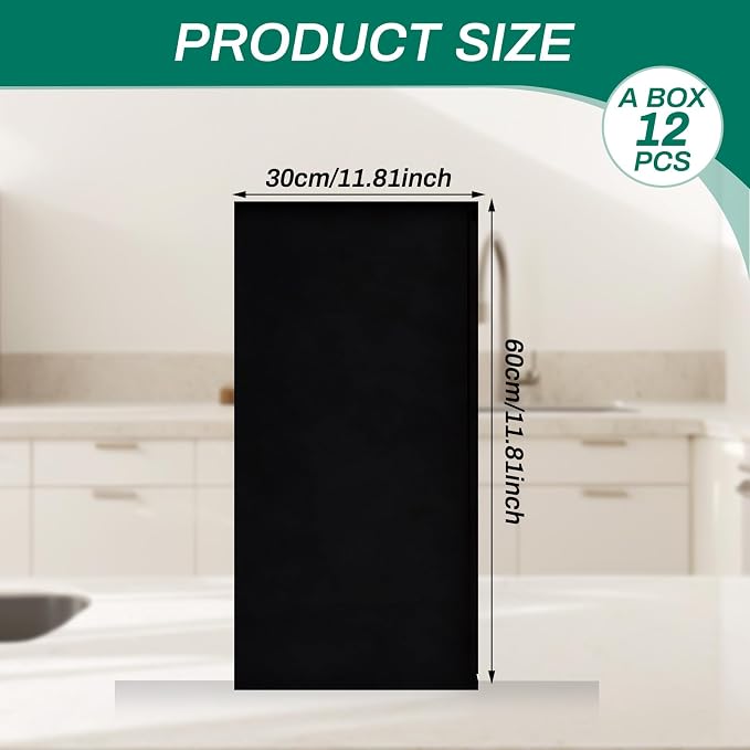 Peel and Stick Backsplash Tiles, 12 pcs 23.6” x 11.8” Black Wall Panels | PVC Wall Panels, Renter Friendly, Waterproof, Heat Resistant, Foam Tiles for Kitchen Bathroom (Not Real Tile, Not for Floor) - Image 2