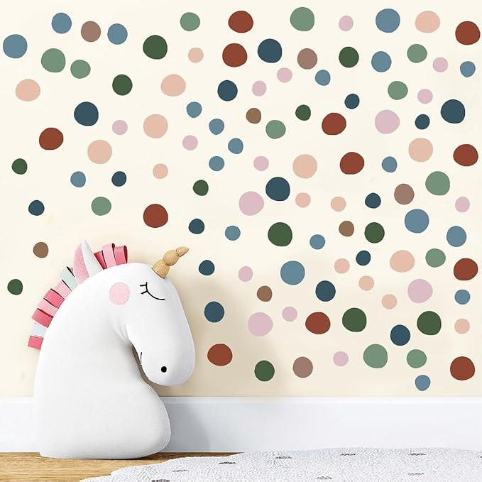 300 Pcs Unique Removable Boho Earth Tone Dot Vinyl Wall Decals Set | 10 Sheets Waterproof Peel & Stick Matte Circle Stickers for Bedroom, Living Room & Accent Wall Decor(Mixed Size 1.2–2 in) by Qaxrocyn