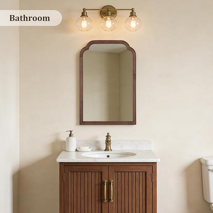 WallBeyond Wood Bathroom Mirrors for Wall Mounted, 20" x 30" Rustic Wood Frame Wall Mirrors Decorative for Living Room or Bedroom Vanity Mirror (Walnut) - Image 2