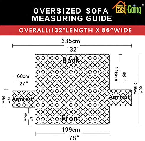 Easy-Going Reversible Oversized Couch Cover for 3 Cushion Couch Sofa Cover for Dogs Water Resistant Furniture Protector Cover with Foam Sticks for Pet (Oversized Sofa, Chocolate/Chocolate) - Image 6