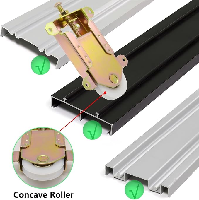 Mirror Sliding Rollers Replacement for Wardrobe Doors Wheel Assemblies (Pack of 2) - Image 3