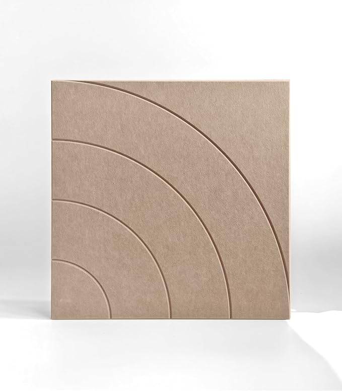 21.65" Large Square Acoustic Panels 4-Pack - Sound Absorbing Wall Panels, Noise Reducing Soundproof Decorative Felt Tiles for Home Office, Studio, Living Room - Camel - Image 3