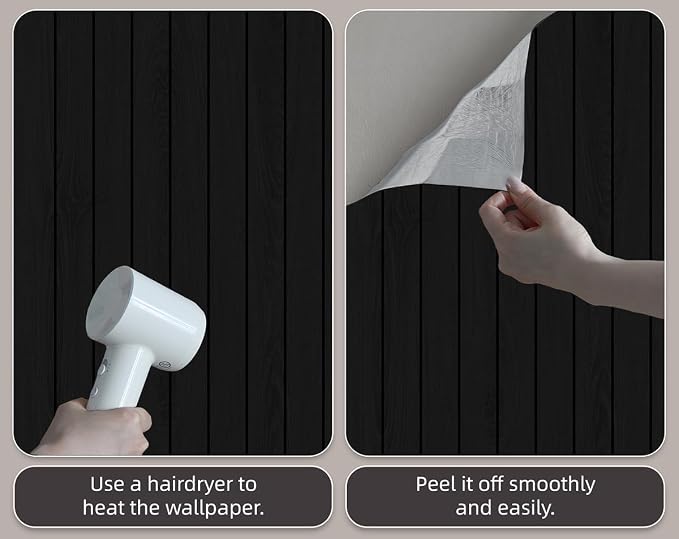 Self-Adhesive PVC Slat Wall Panels, Peel and Stick Wood Panels 118"x15.75", Thick Faux Black Oak Wood Grain Wallpaper Panels 3D Soundproof Wall & Ceiling Panels Decorativos para Pared Y019DS - Image 6