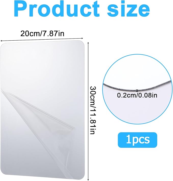 Sibba Unbreakable Acrylic Peel and Stick Mirror Panel, Self-Adhesive Wall Mirror for Lockers, Cabinets, Doors, Ceilings, No Frame Required, Bedroom, Office, Outdoor Decoration - Image 2