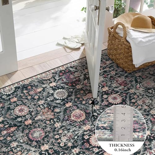 Lahome Moroccan Washable Round Rugs, Non-Slip Soft Round Rug 4ft Ultra-Thin - Image 2