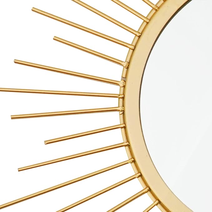 3 Pack Metal Mirrors for Wall Sunburst Wall Mirrors Home Décor Decorative Hanging Wall Art for Living Room Bedroom Entryway (Gold, Sunburst) - Image 2