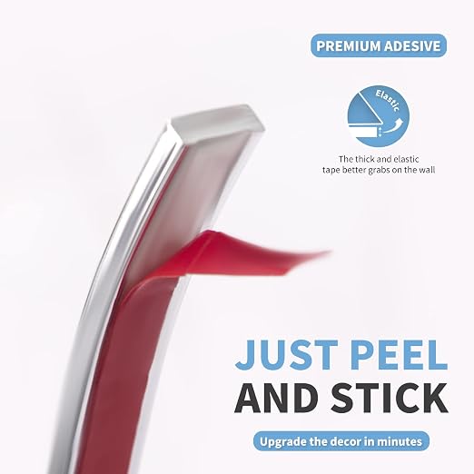 Art3d 30 ft Peel and Stick Flexible Vinyl Molding Trim, Stainless Steel - Image 8