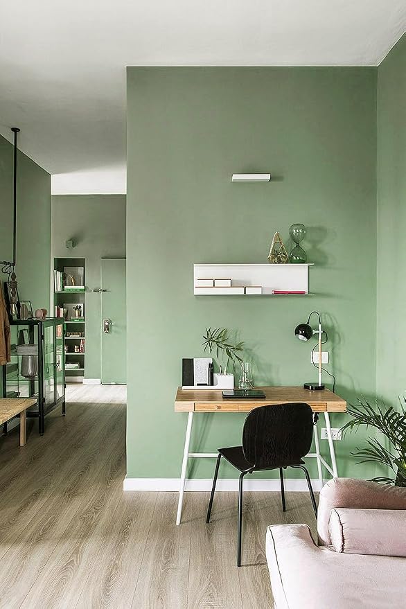 Safiyya 118"x17.7" Light Green Peel and Stick Wallpaper Green Contact Paper Wall Paper Temporary Self Adhesive Decorative Wallpaper Vinyl Rolls for Wall - Image 2