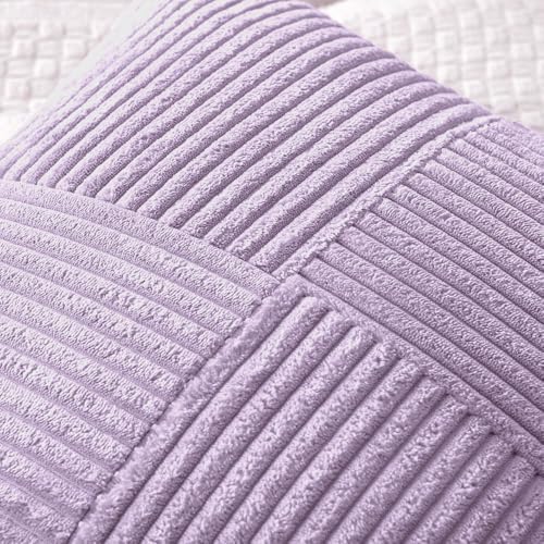 MIULEE Purple Decorative Throw Pillow Covers for Couch 18x18 Inch Lavender - Image 2