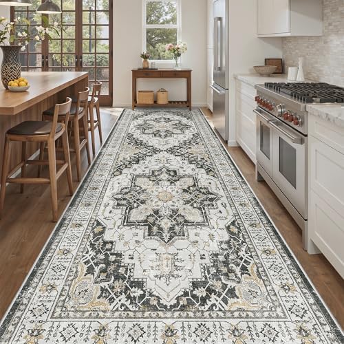 Madane 4x12 Wide Hallway Runner Rug Washable for Living Room, Black - Image 2