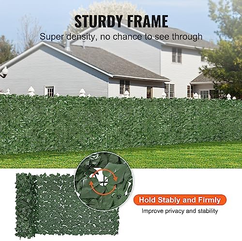 VEVOR Artificial Ivy Privacy Fence Screen, 39 x 98 in Faux Ivy Vine Leaf Hedges Fence, Greenery Privacy Fence with Strengthened Joint, Green Wall Decoration for Outdoor Garden, Yard, Balcony - Image 3