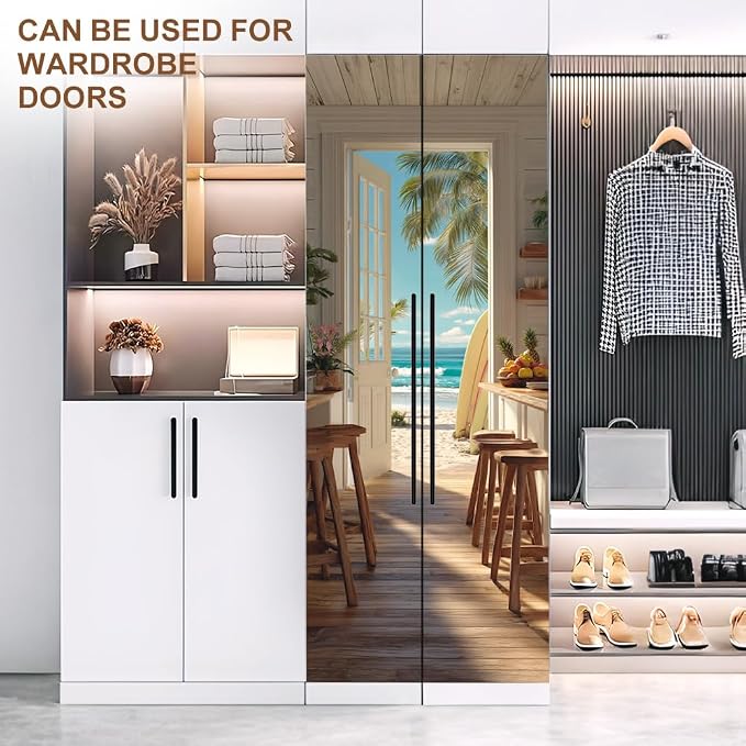 Beach View Door Mural, Open Door Coastal Scene Decor | Peel-and-stick vinyl door decal, self-adhesive home decor wallpaper, 30.3" W x 78.7" L, 2-pack - Image 8