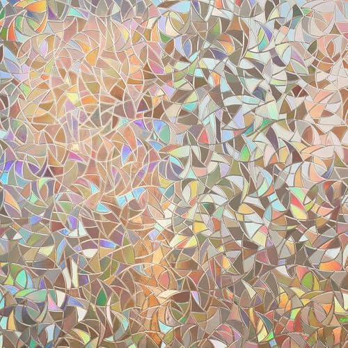 rabbitgoo Rainbow Window Privacy Film, Stained Cling, Brown, 35.4" x 78.5" by rabbitgoo