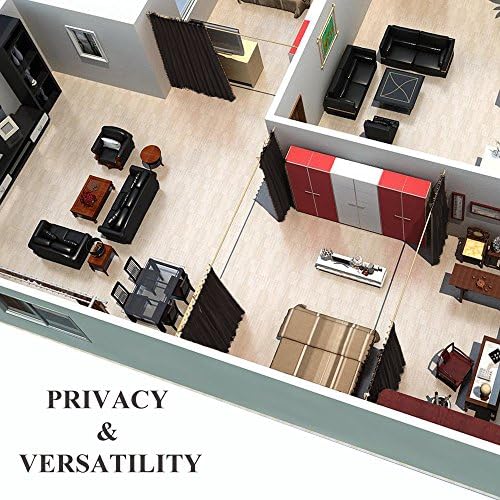 NICETOWN Room Dividers Curtain Screen Partitions, Patio Sliding Door Curtain, Wide Blackout Curtains, Keep Warm Draperies, Sliding Glass Door Drapes (1 Piece, 8.3ft Width x 7ft Length, Toffee Brown) - Image 6