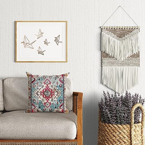 Snycler Boho Throw Pillow Covers 20x20 inch Set of 2 Boho Rug Carpet Double Sided Pattern Cotton Soft Pillow Case Cushion Cover Pillowcase for Couch Sofa Bed Decorative (Rose Red) - Image 5