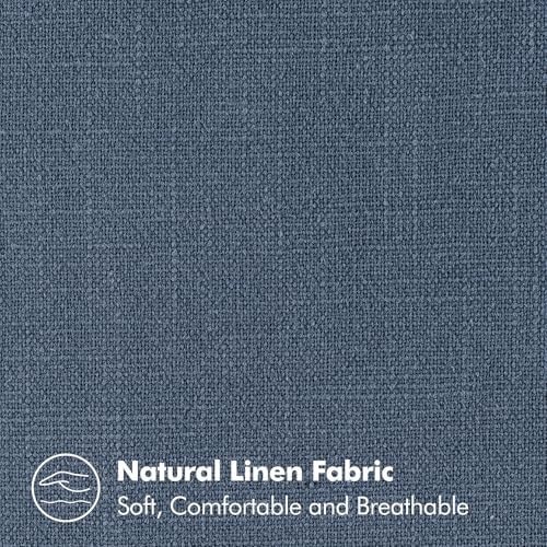 MIULEE Decorative Linen Euro Sham Pillow Covers 26x26 Inch Blue Ashes - Image 3