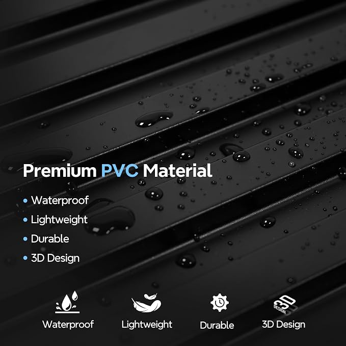 STICKGOO Slat Wall Panel, 3D Wall Panels for Interior Wall Decor PVC Fluted Textured Panel 12-Tile 19.7 x 19.7in - Black - Image 6