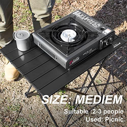 MSSOHKAN Camping Table Folding Portable Camp Side Table Aluminum Lightweight Carry Bag Beach Outdoor Hiking Picnics BBQ Cooking Dining Kitchen Black Medium - Image 6