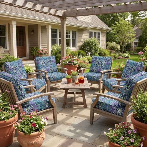 12Pcs Patio Cushion Covers Stretch Outdoor Furniture Protector Slipcovers - Image 6