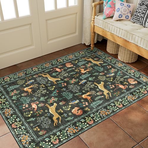 DUKINO 2x3 Rug, Animal Door Mat Washable Rug for Entryway Non Slip, Black - Image 4