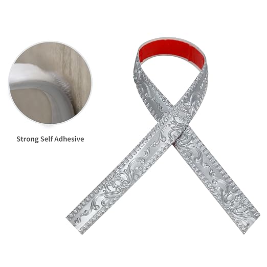 Flexible Wall Trim, Self Adhesive Peel and Stick Molding, Cabinet Border, Mirror Frame Trim (Silver) - Image 4