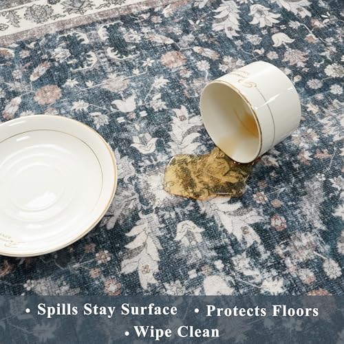 Kitchen Mats Set of 2 Washable Non-Slip – Soft Low Pile Boho Decorative Runner Rugs for Kitchen Floor, Sink & Stove, Kitchen Decor (Blue, 2x3+2x4) - Image 6