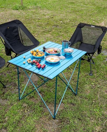 iClimb Ultralight Compact Camping Folding Table (Reinforced Blue - XL) - Image 2
