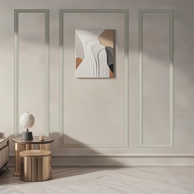 Art3dwallpanels Peel and Stick Wall Molding 3 Pcs Wainscoting Decor Kit | Ready to Assemble Wainscoting Accent Panels, Interior Wall Decor Living Room Bedroom, Installed with Glue, 3 Frames - Image 4