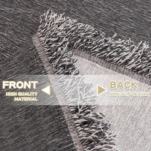 MYSKY HOME Chair Covers Armchair Couch Covers for Dogs Washable Sofa Covers, Non Slip Soft Recliner Cover Pet Chair Cover Sofa Slipcover Furniture Protector with Tassel Throws, 71"x91", Dark Grey - Image 4