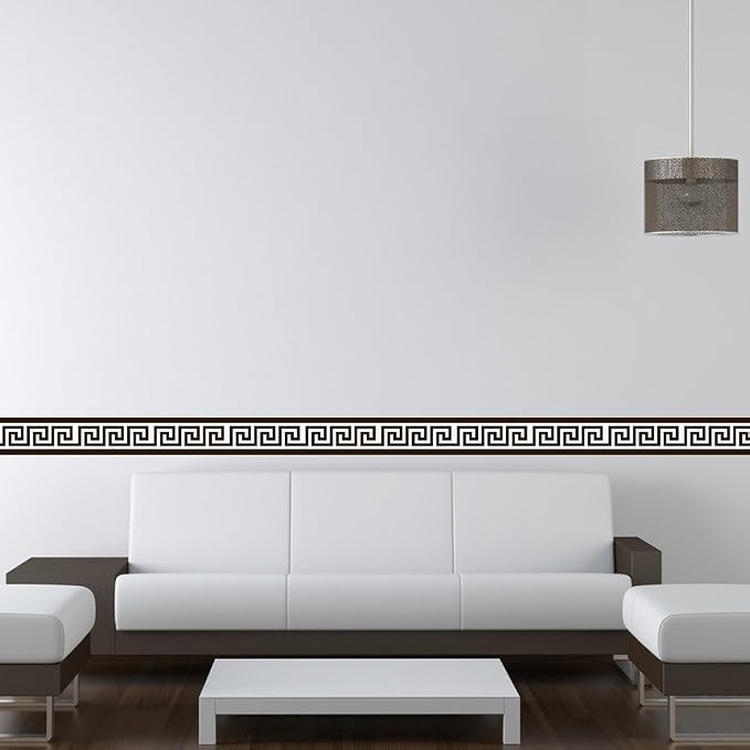 Greece Pattern Wall Border Stickers Peel and Stick Skirting Self Adhesive Bathroom Waist Line Decals Mirror Vinyl Murals - Image 4