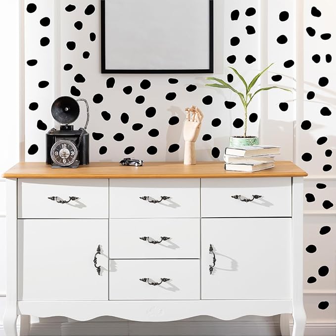 380 Pcs Removable Matte Black Irregular Abstract Shape Wall Decals Set | 10 Sheets Peel & Stick Abstract Shape Vinyl Stickers for Bedroom, Living Room & Modern Accent Wall Decor(1.3–1.8 in) - Image 7