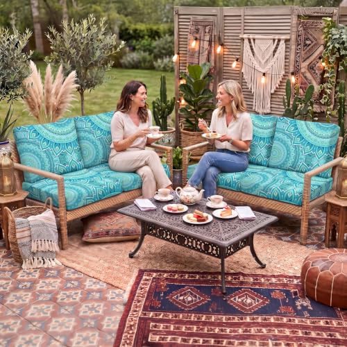 8Pcs Patio Cushion Covers Stretch Outdoor Furniture Protector Slipcovers - Image 2