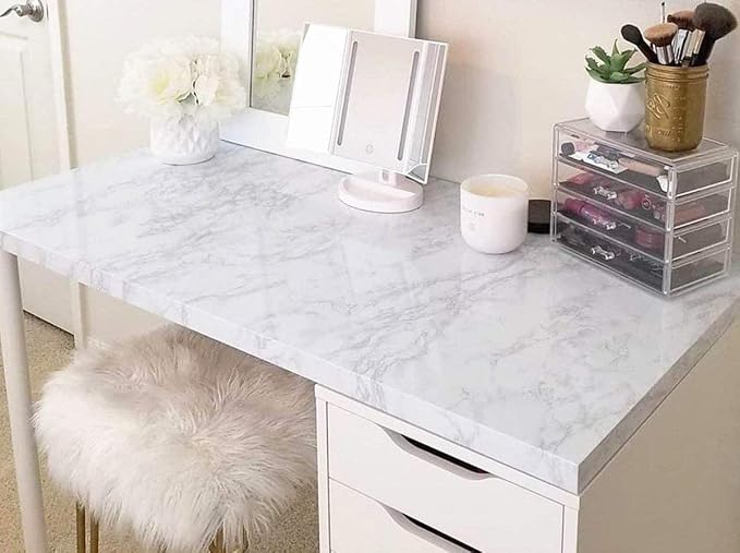 Marble Peel and Stick Wallpaper Kitchen Countertop & Cabinets Contact Paper | 17.7 inch x 78.7 inch Granite Wall Paper for Old Furniture Self Adhesive and Removable Easy to Apply - Image 2