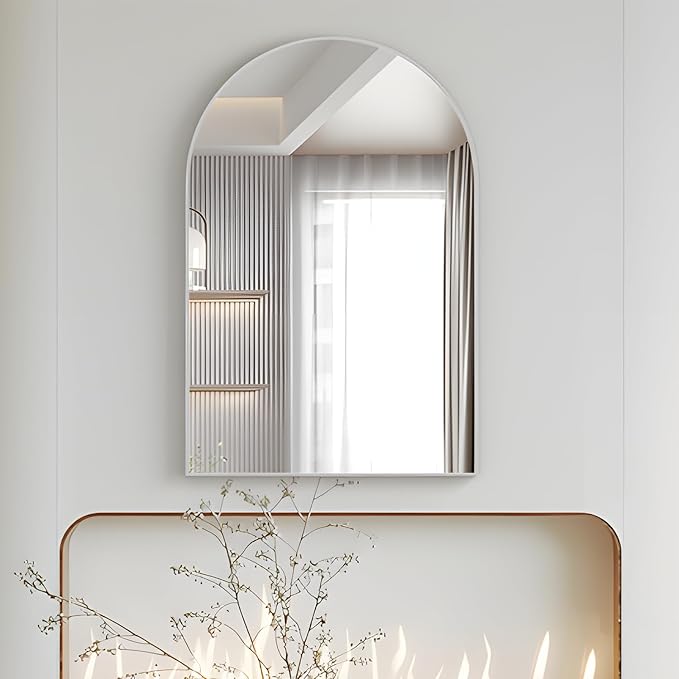 Arched Wall Mirror for Bathroom, 20"x30" Arched Mirror Wall Mounted Mirror with Metal Frame, Sliver Vanity Mirror Decor for Mantle, Bedroom, Entryway, Living Room - Image 6