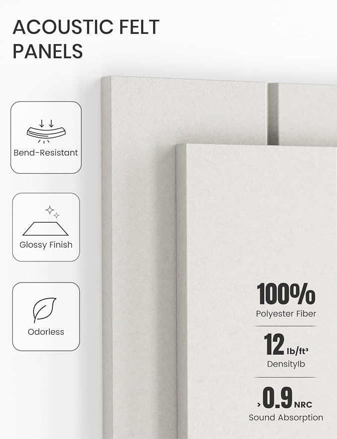 Fluxynara 36" x 24" Large Felt Bulletin Board, Milky White | 6 Pack Cork Board Alternative with 30 Safe Adhesive Tabs, Pin Boards for Wall Decor, Home, Office, Classroom,Dorm - Image 5